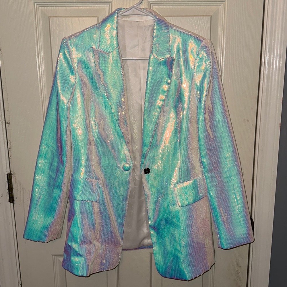 Large Custom-made Iridescent Blazer - “The Man” - Taylor Swift